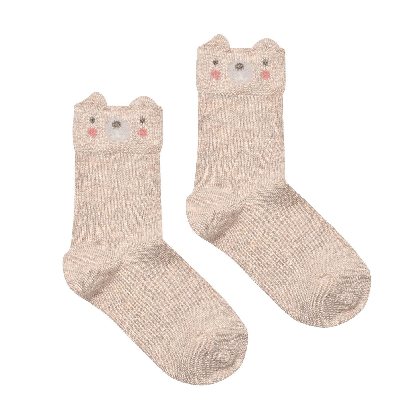 Brown - Back - Bambino Socks Mini Me Bear Family Pack of 3 Pairs