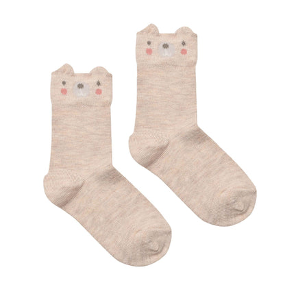 Brown - Back - Bambino Socks Mini Me Bear Family Pack of 3 Pairs