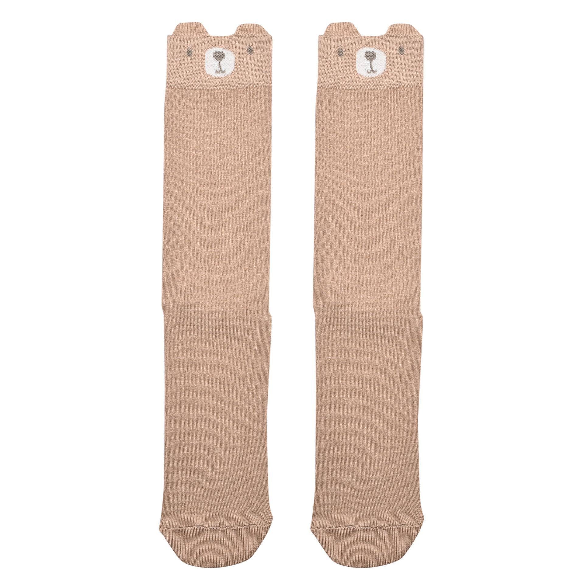 Brown - Pack Shot - Bambino Socks Mini Me Bear Family Pack of 3 Pairs
