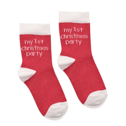 Various - Lifestyle - Bambino Socks My First Milestones 6-12 Months Pack of 5 Pairs - Green and Red Colours