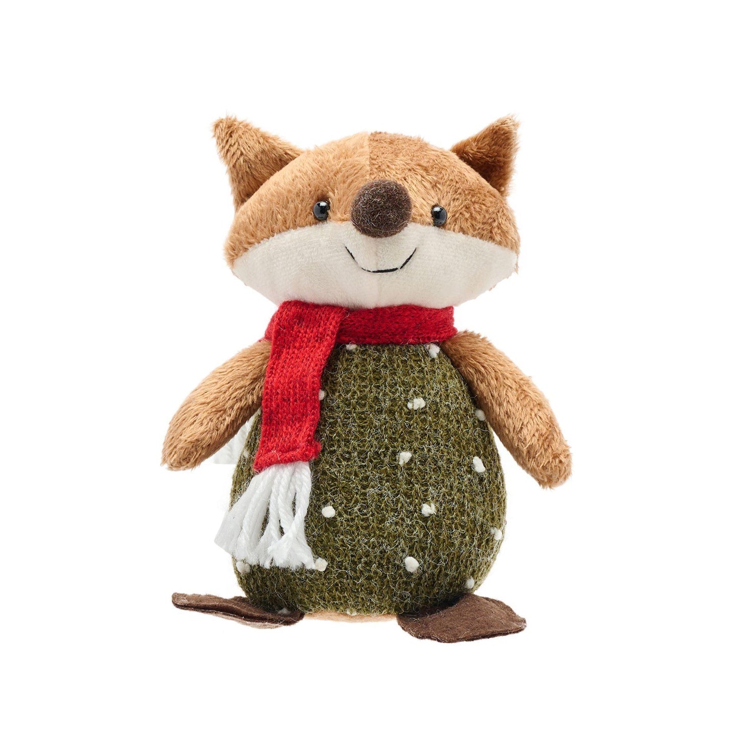 Brown - Side - Country Living Fabric Sitting Foxes Christmas Decoration Set (Pack of 2)