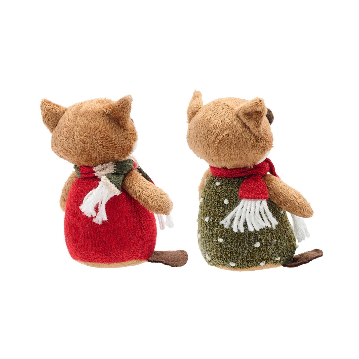 Brown - Lifestyle - Country Living Fabric Sitting Foxes Christmas Decoration Set (Pack of 2)