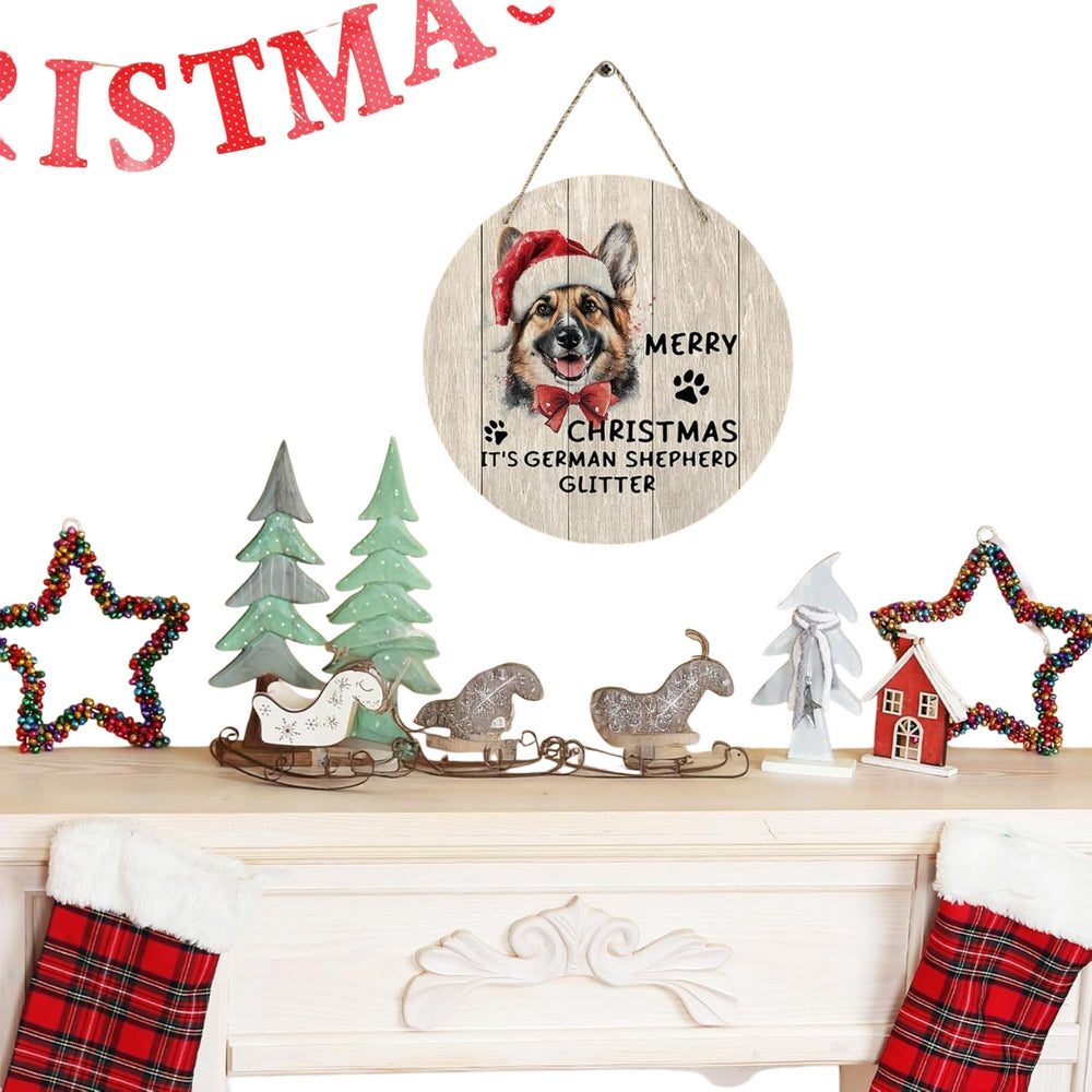 Brown-Green-Red - Back - Best Of Breed German Shepherd Wreath Christmas Hanging Decoration