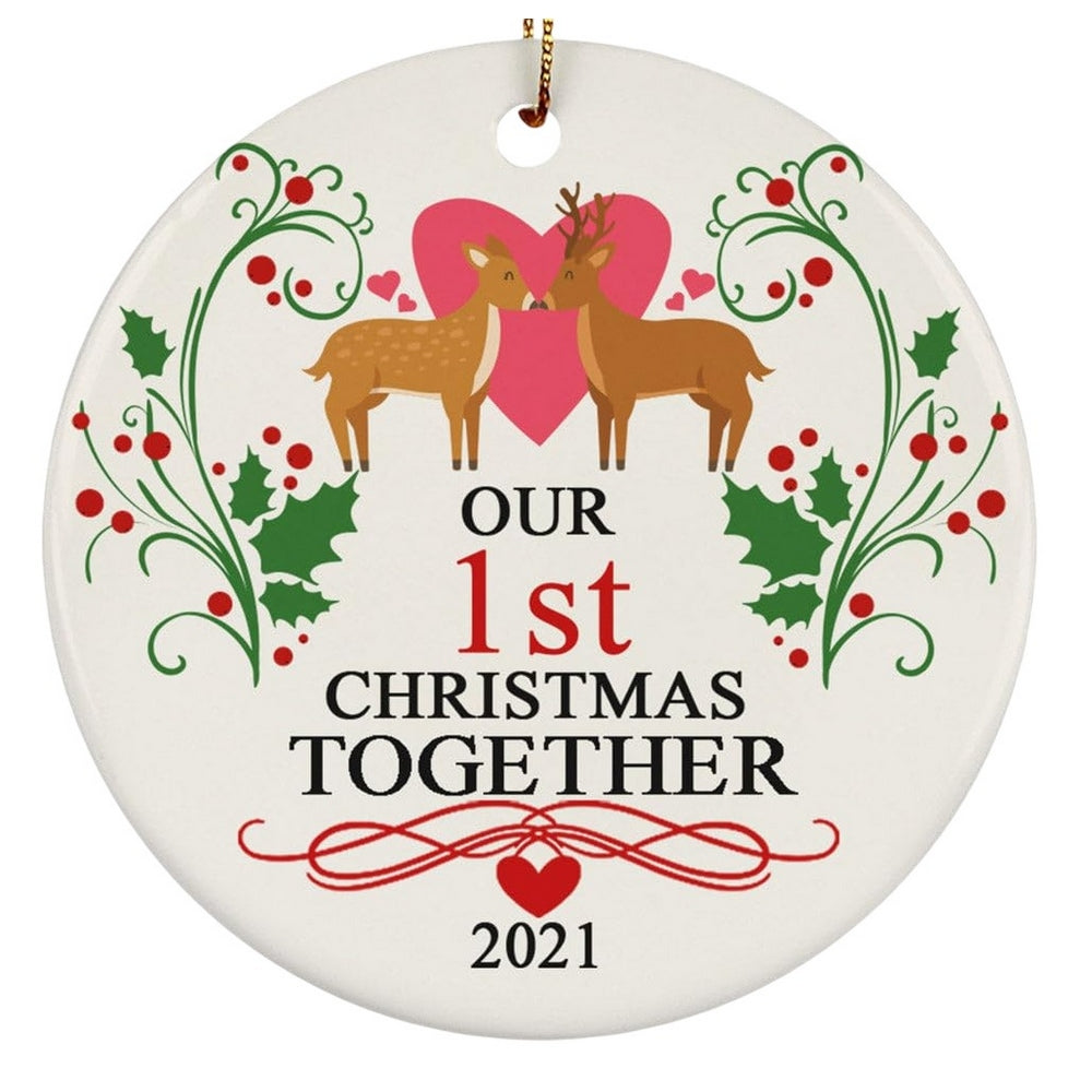 Brown-White-Green - Back - Best Of Breed Bulldog Wreath Christmas Hanging Decoration
