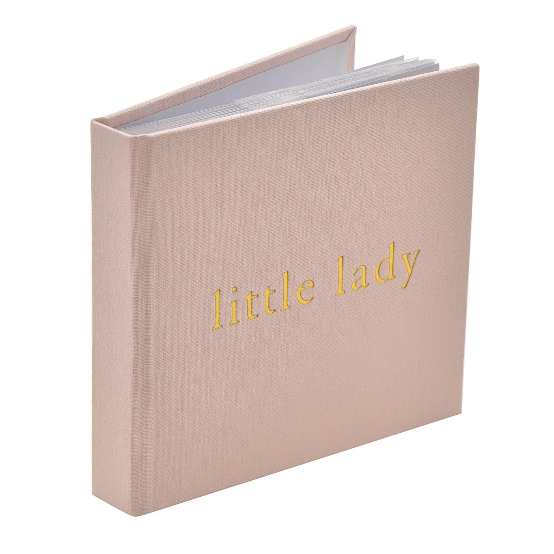 Pink - Back - Bambino Linen Photo Album - Little Lady