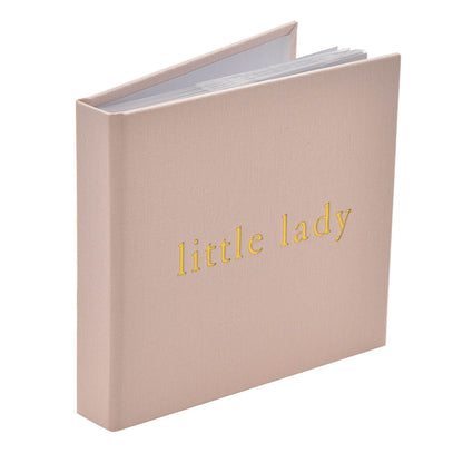 Pink - Back - Bambino Linen Photo Album - Little Lady