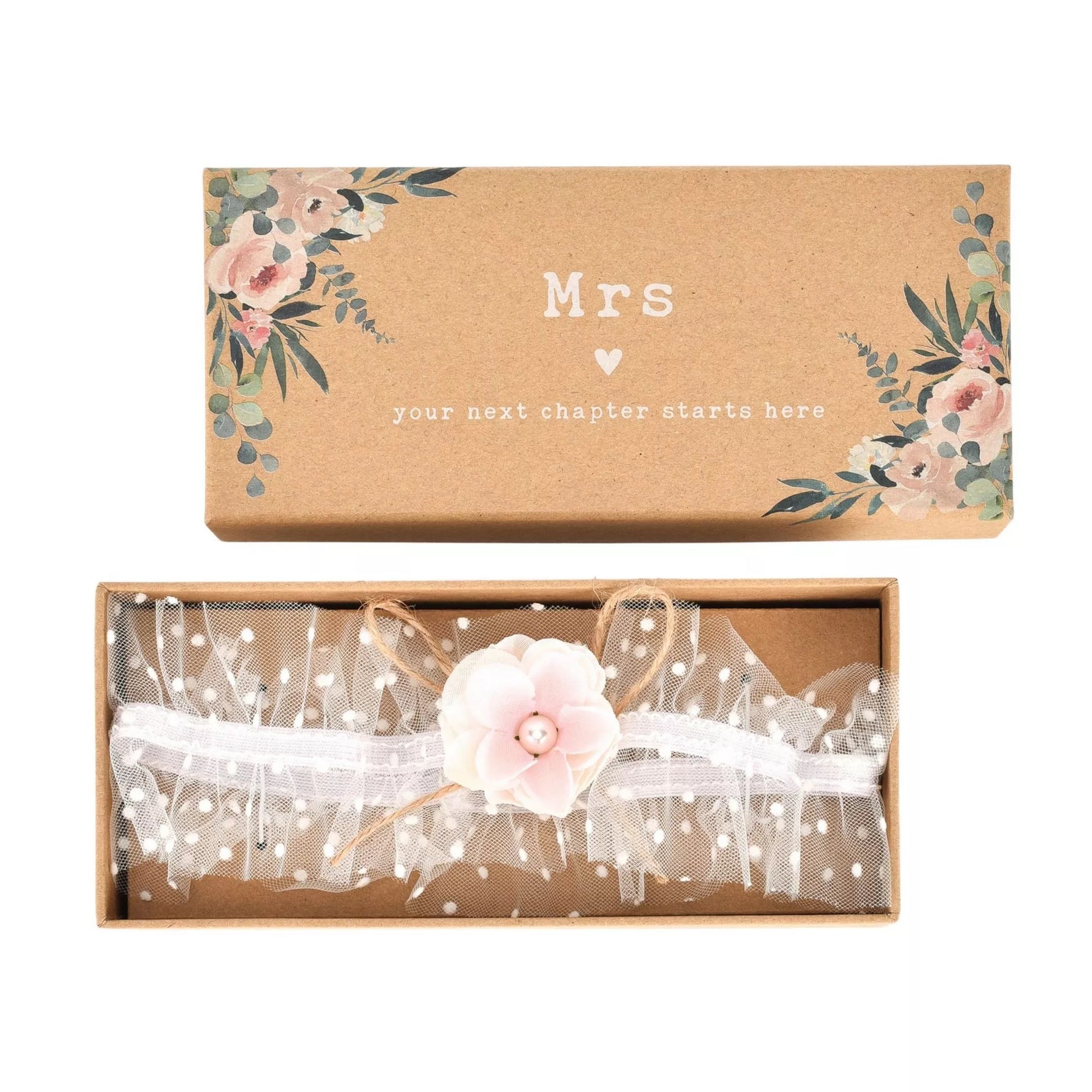 White - Front - Celebrations Womens-Ladies Love Story Bridal Garter