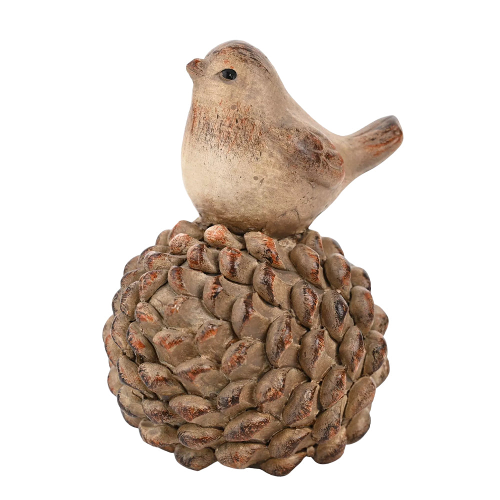 Brown - Side - Country Living Wood Effect Pinecone Christmas Decoration