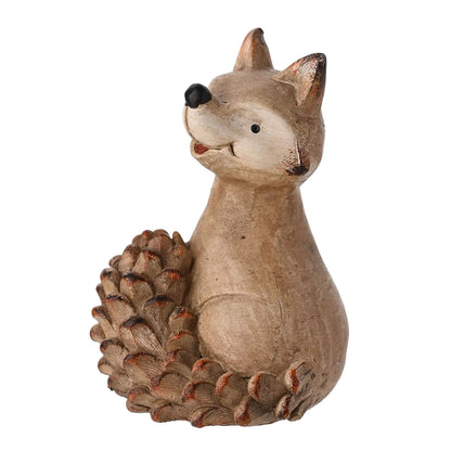 Brown - Back - Country Living Wood Effect Fox Christmas Decoration