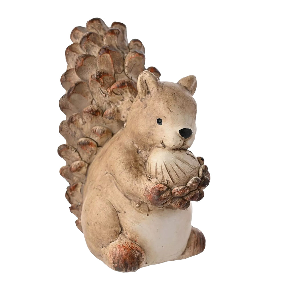 Brown - Side - Country Living Wood Effect Squirrel Christmas Decoration