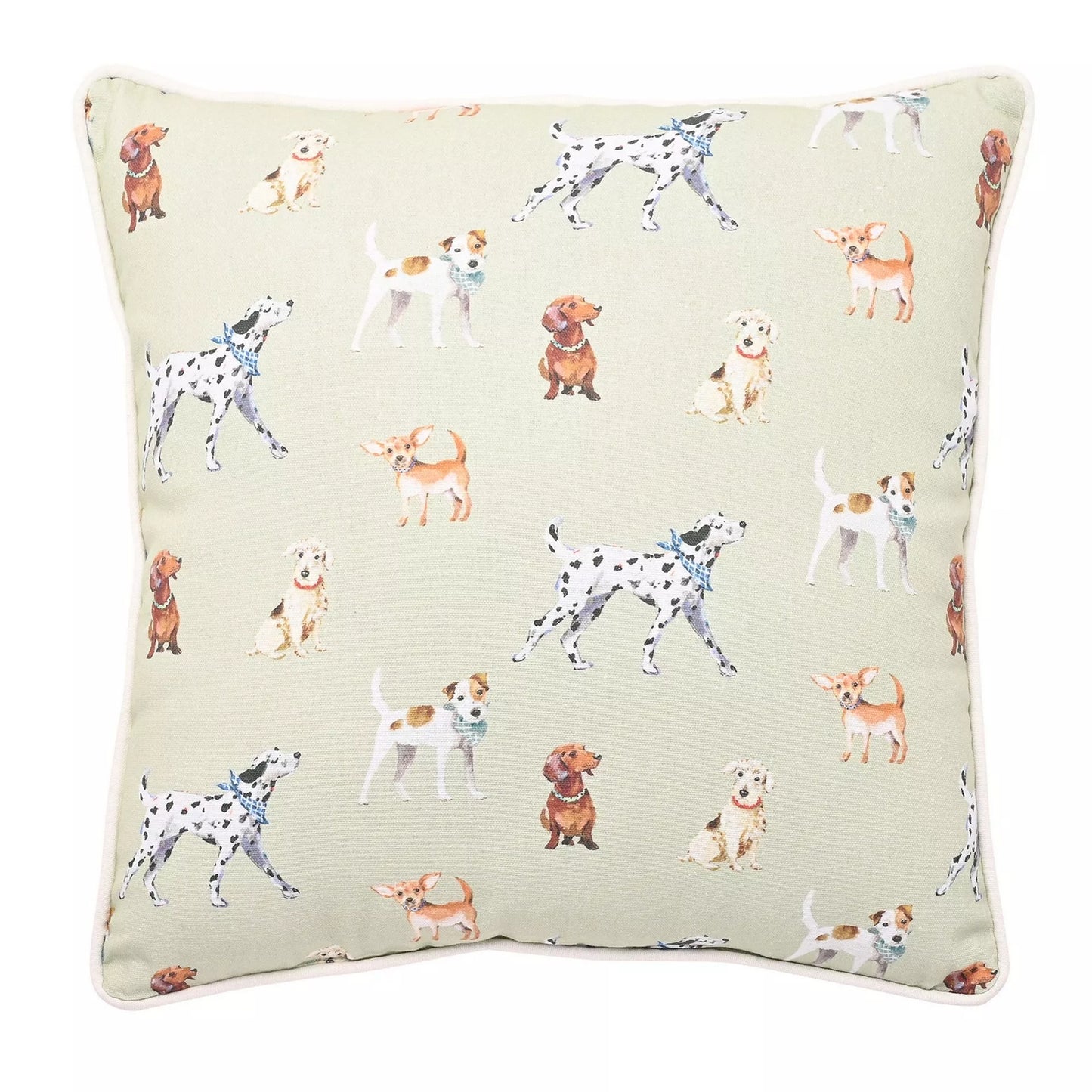 Lime Green - Front - Wildlife Dog Print Filled Cushion