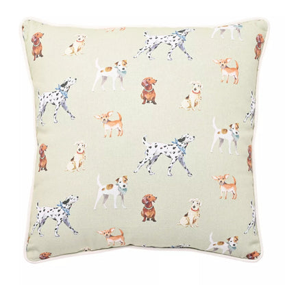 Lime Green - Front - Wildlife Dog Print Filled Cushion