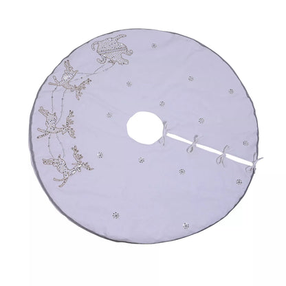White - Front - The Seasonal Gift Co. Reindeer Christmas Tree Skirt