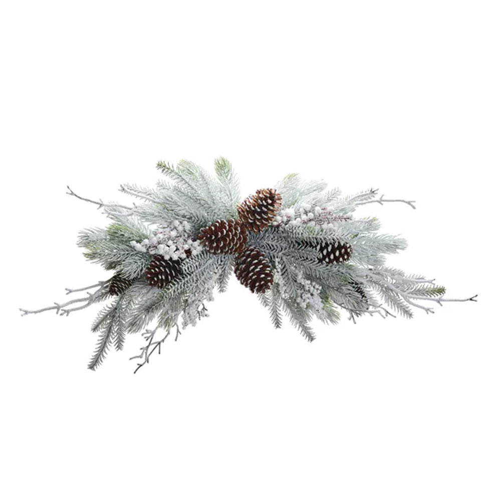 White-Brown - Front - The Seasonal Gift Co. Snowy Pine Christmas Decoration