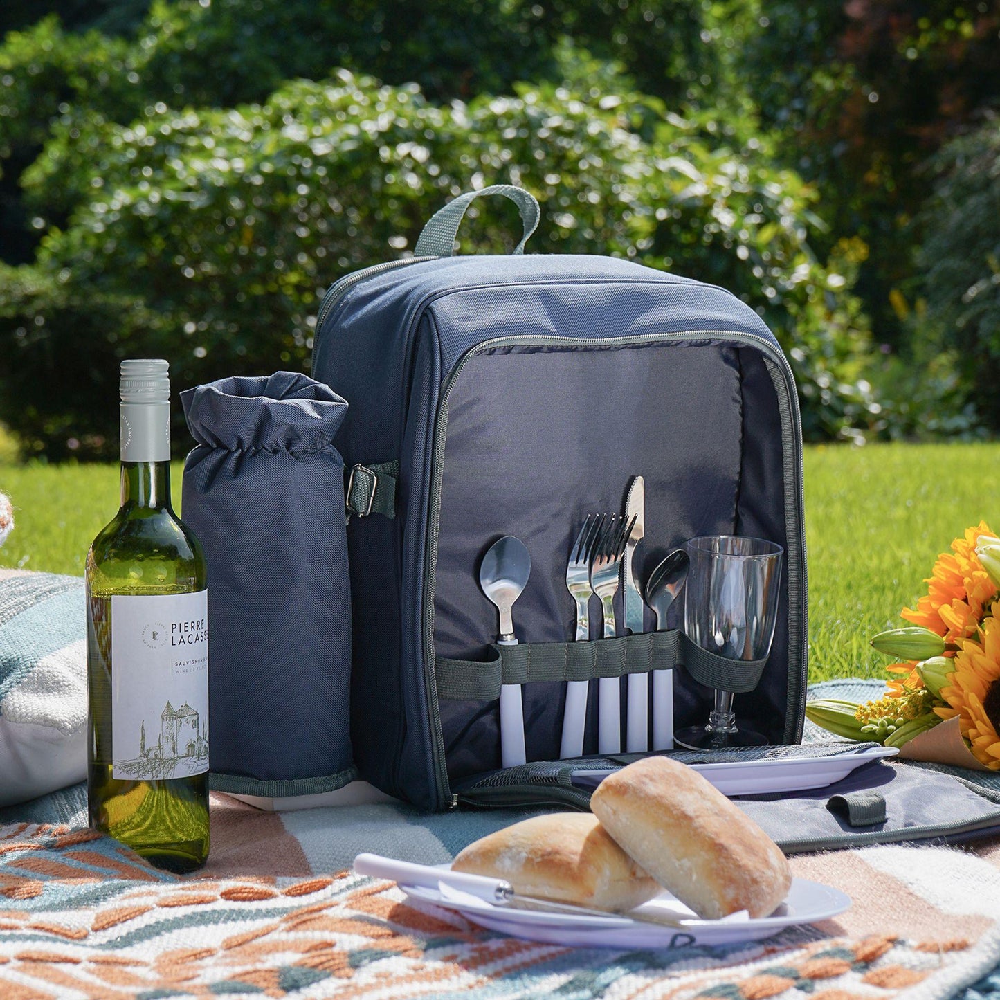 Navy Blue - Back - Country Living Picnic Backpack