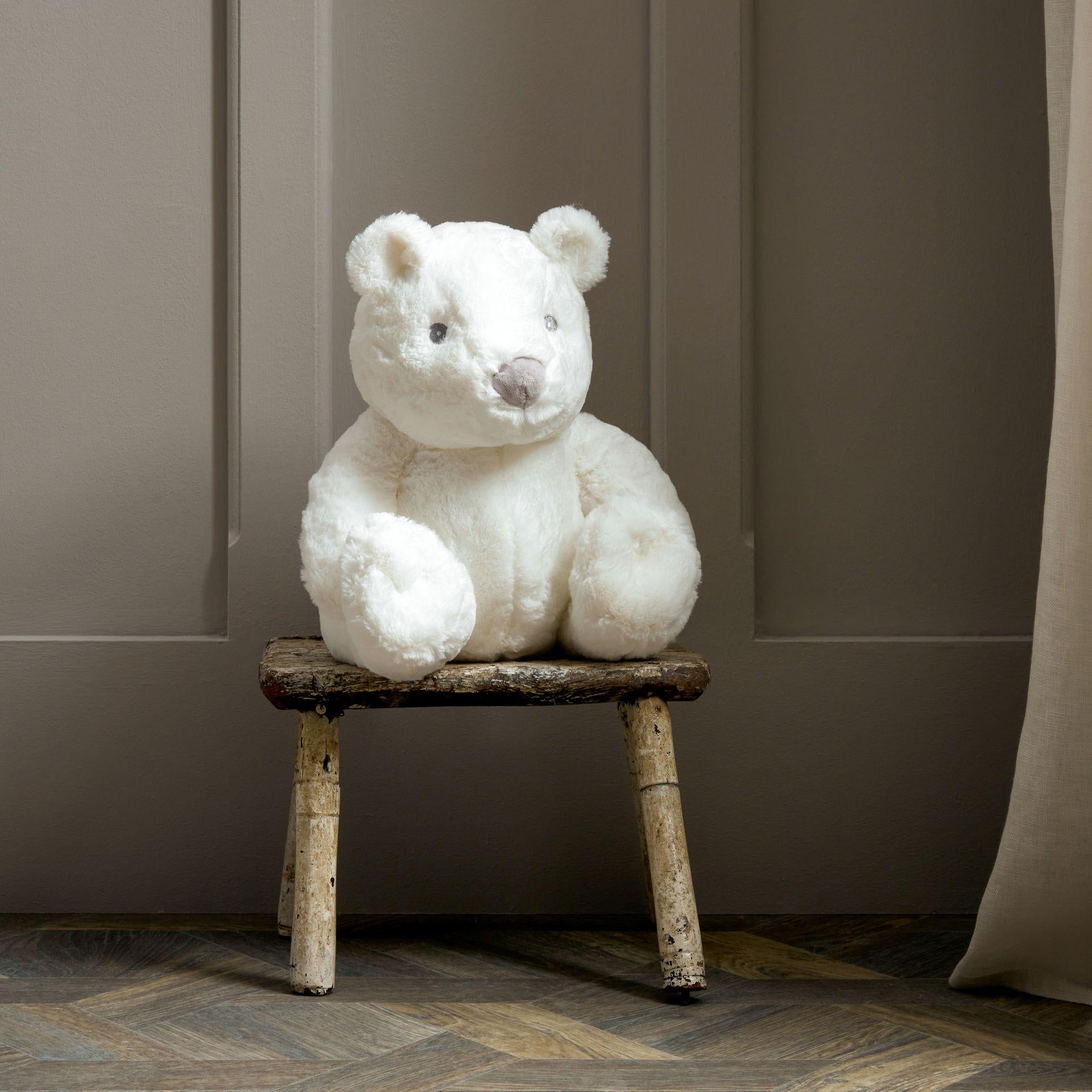 White - Back - Bambino White Plush Bear Large 31cm