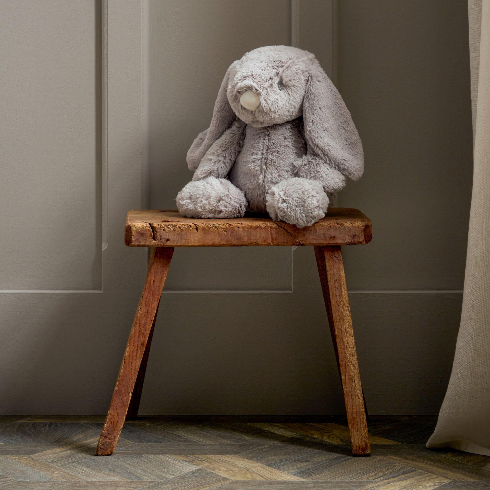 Grey - Back - Bambino Grey Plush Rabbit Large 31cm