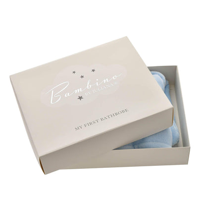Blue - Close up - Bambino Baby's First Dressing Gown - Blue 3-6 Months