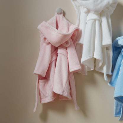 Pink - Back - Bambino Baby's First Dressing Gown - Pink 3-6 Months
