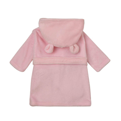 Pink - Side - Bambino Baby's First Dressing Gown - Pink 3-6 Months