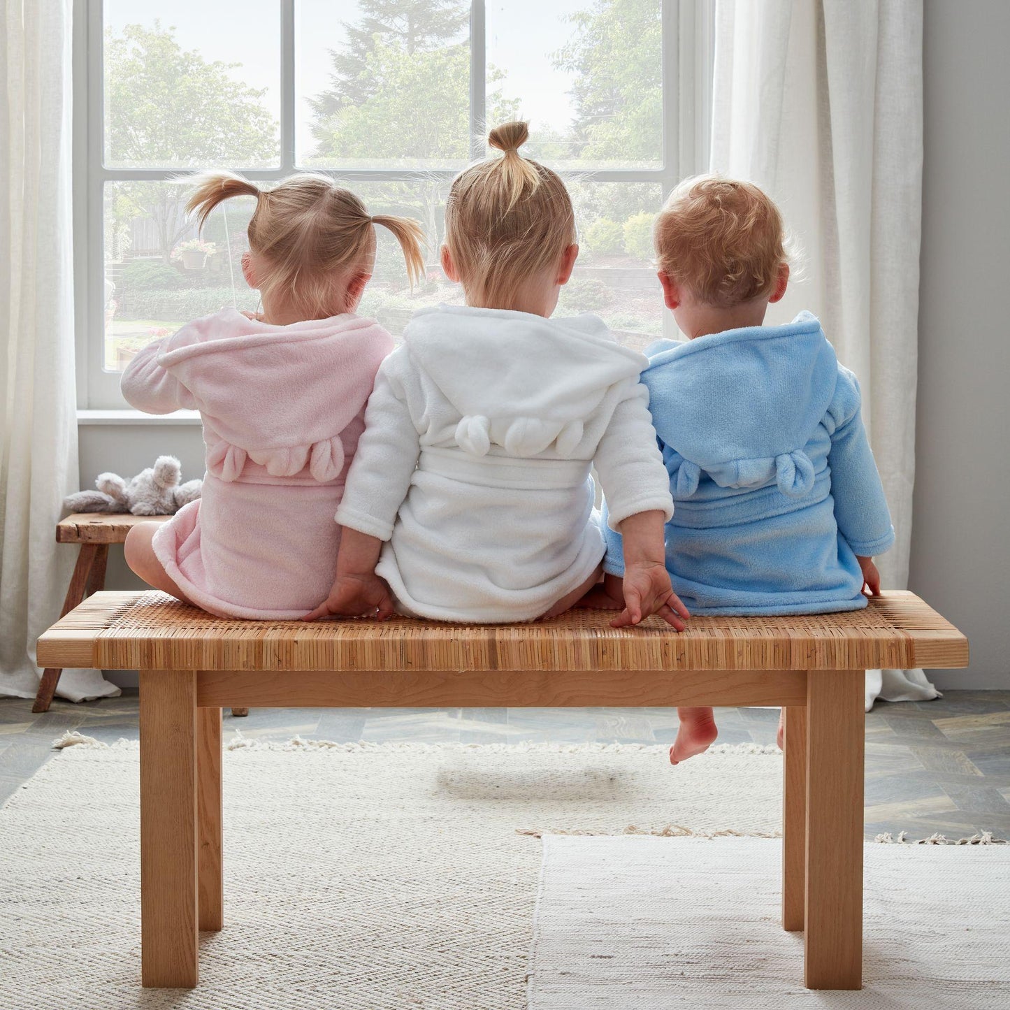 White - Back - Bambino Babys First Dressing Gown - White 3-6 Months