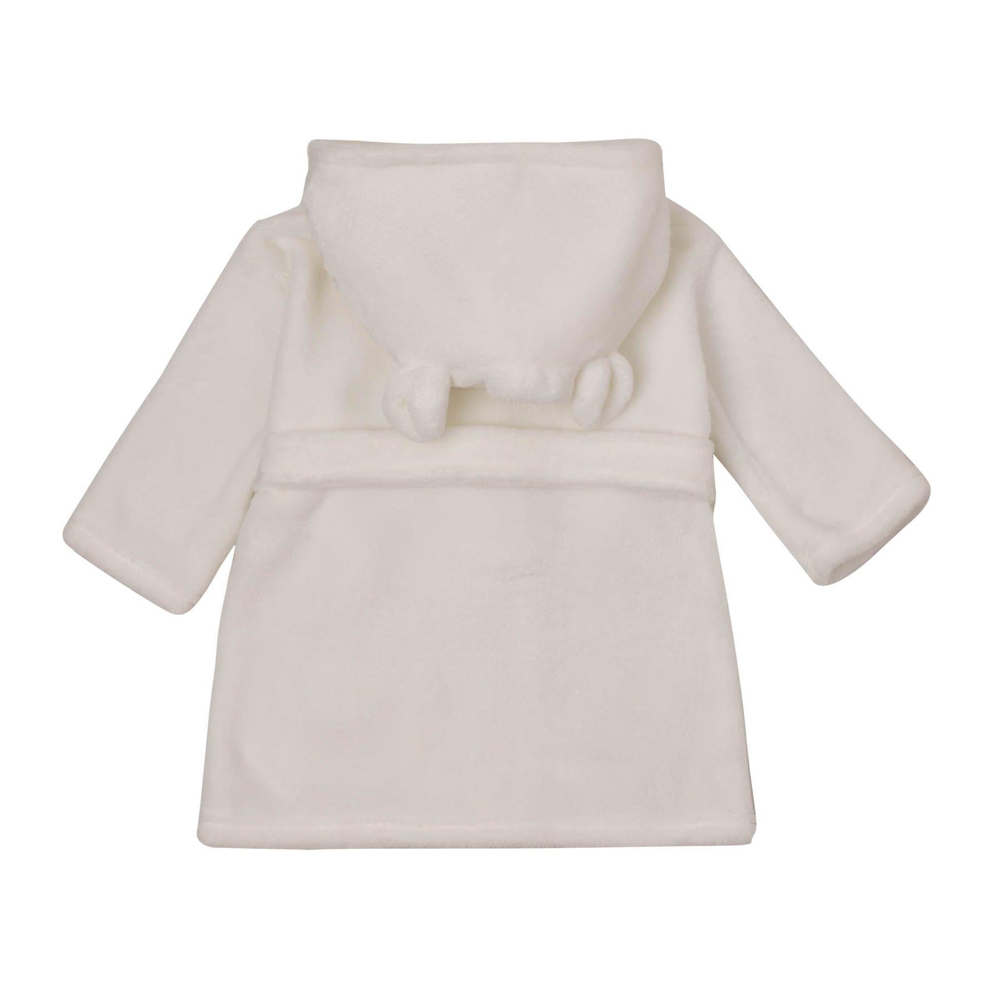 White - Side - Bambino Babys First Dressing Gown - White 3-6 Months