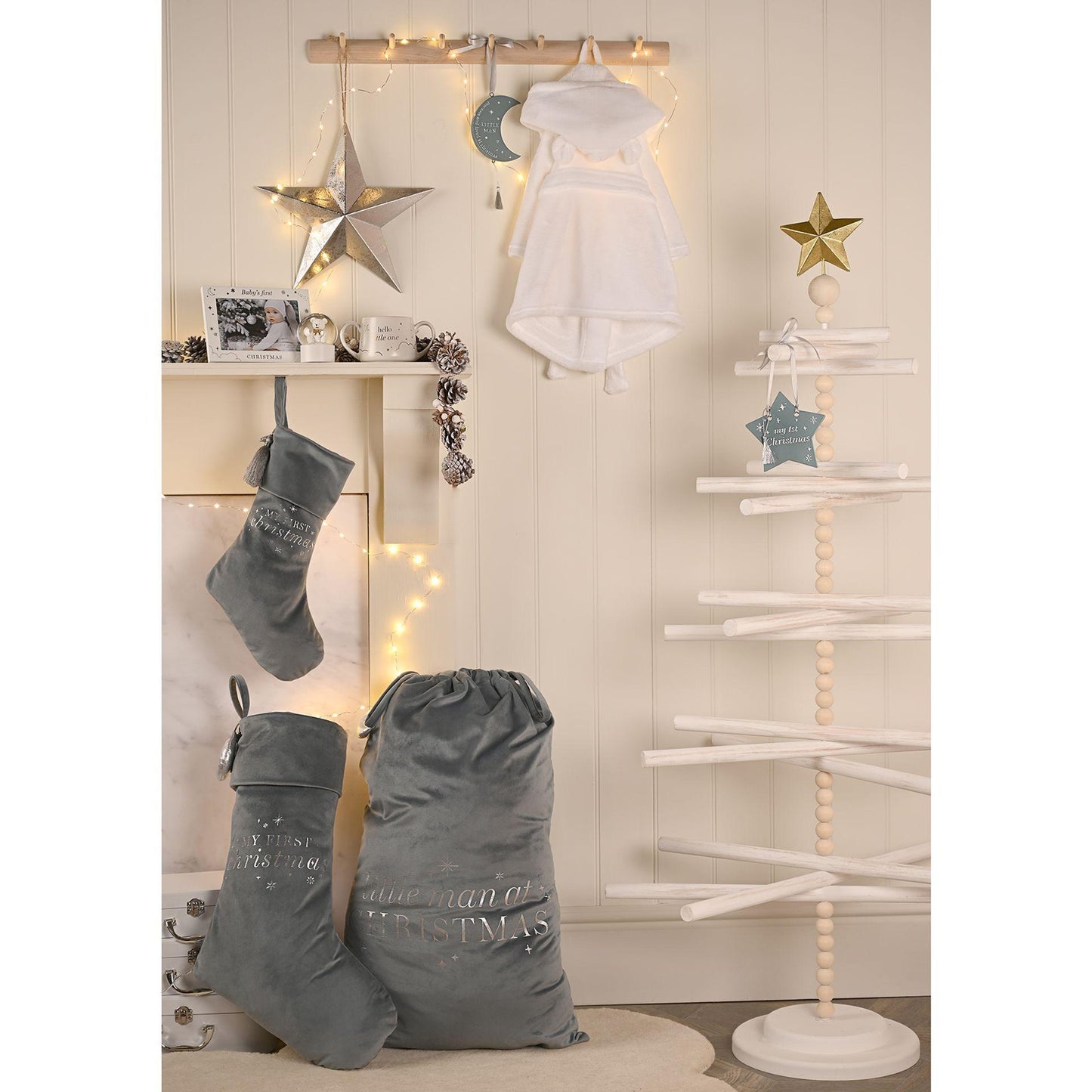 White - Close up - Bambino Babys First Dressing Gown - White 3-6 Months