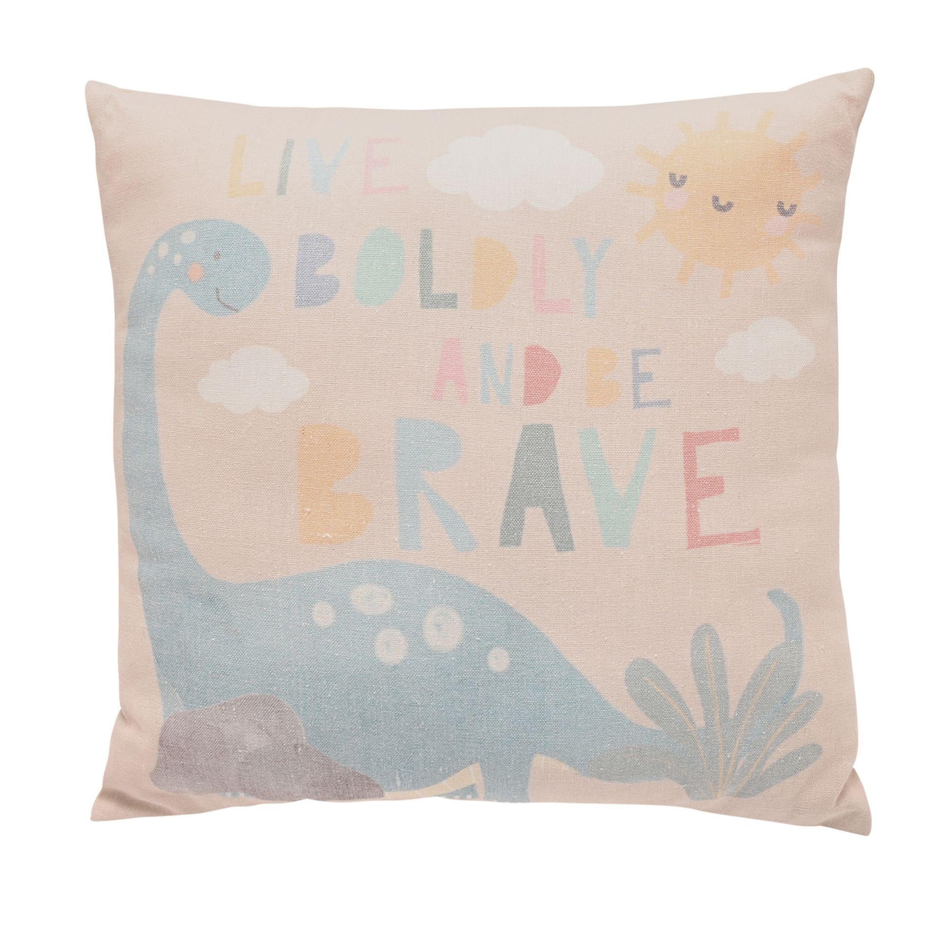 Beige - Back - Petit Cheri Dinosaur Cushion - Brave