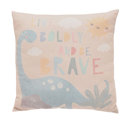 Beige - Back - Petit Cheri Dinosaur Cushion - Brave