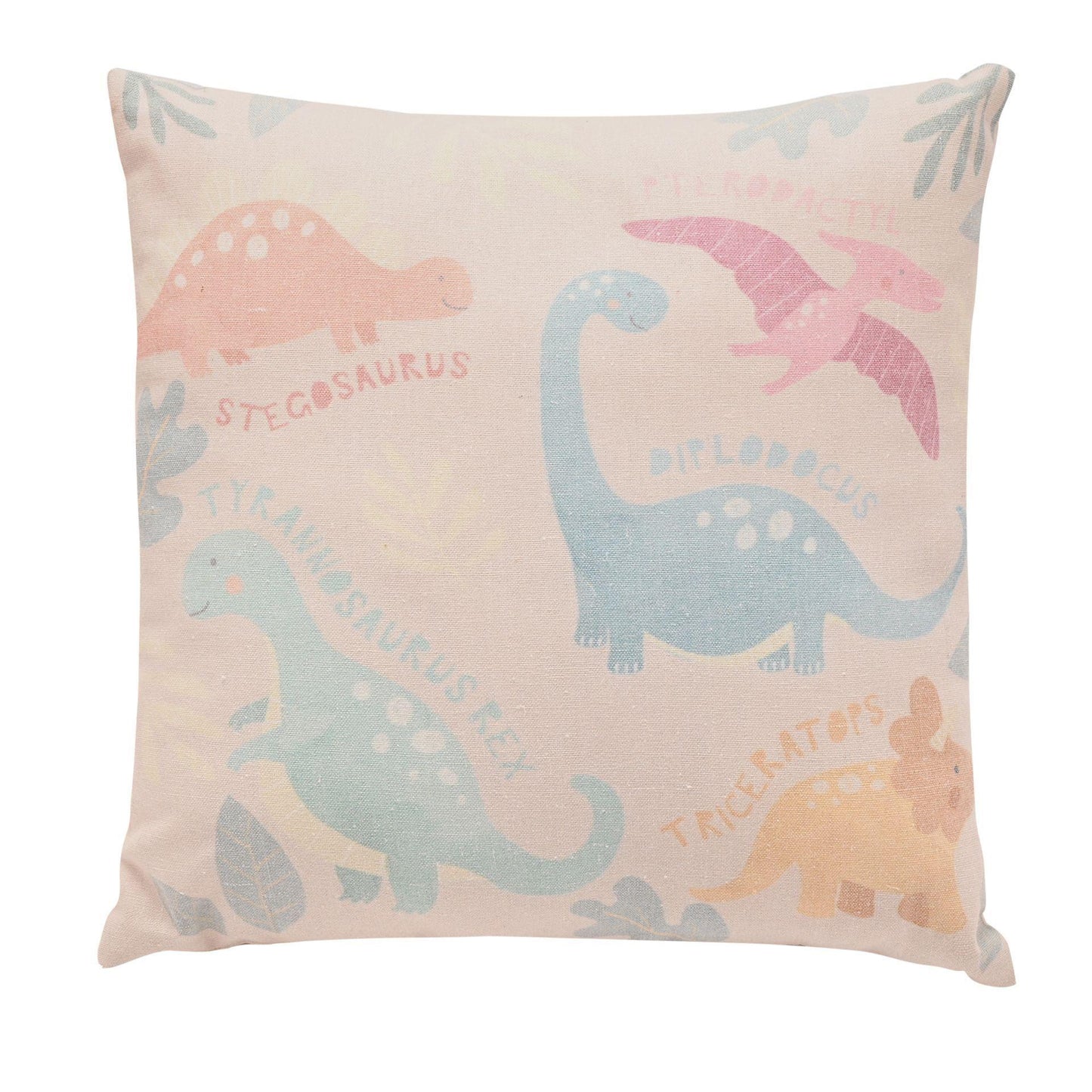 Beige - Back - Petit Cheri Dinosaur Cushion - Names