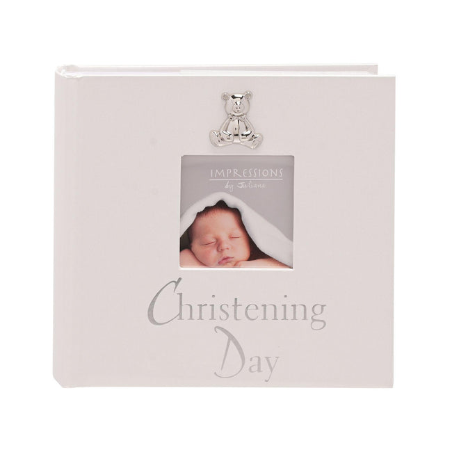 White - Front - Christening Pearlised Photo Album 4 x 6