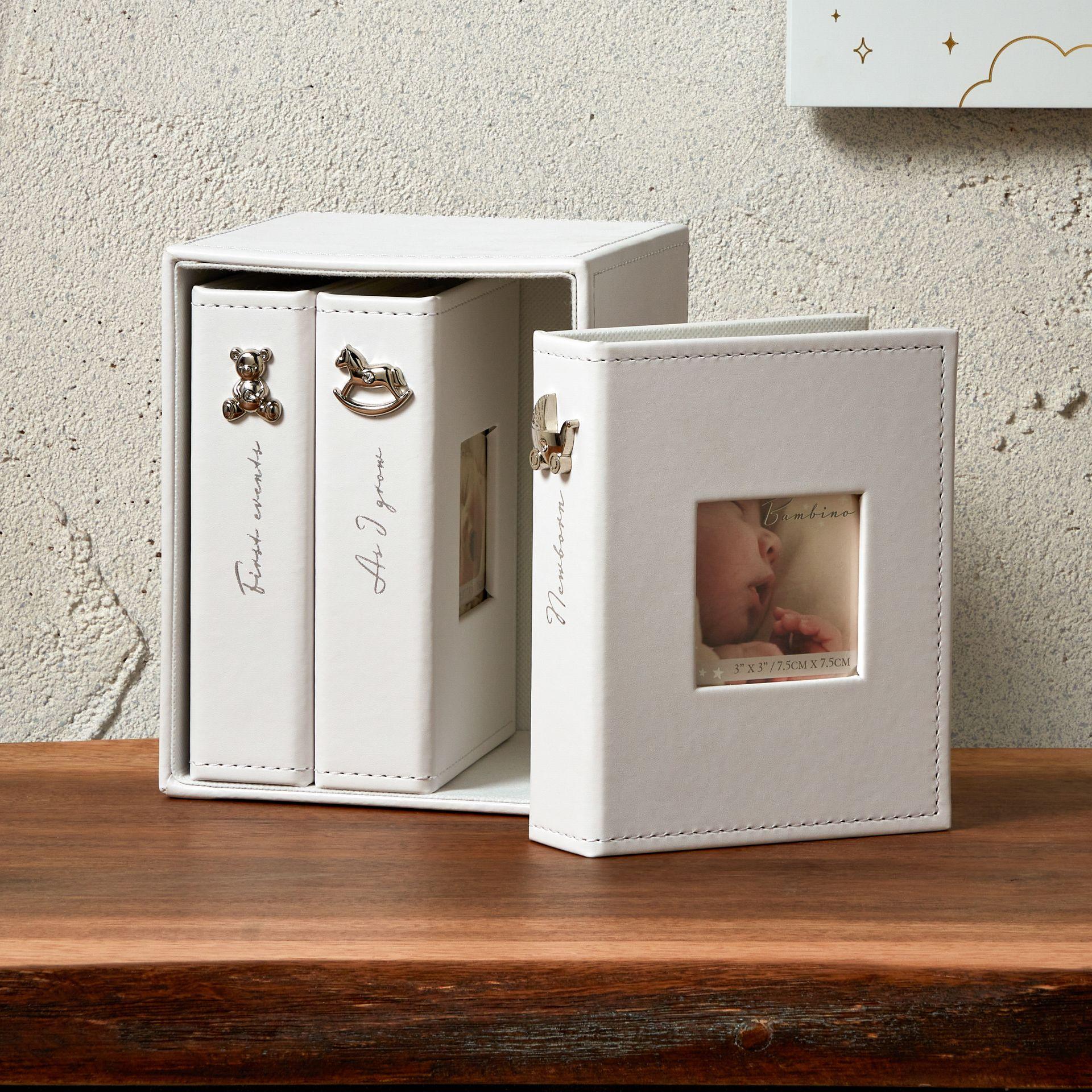 White - Back - Bambino White Set of 3 Albums Holds 24 x 4 x 6 Prints