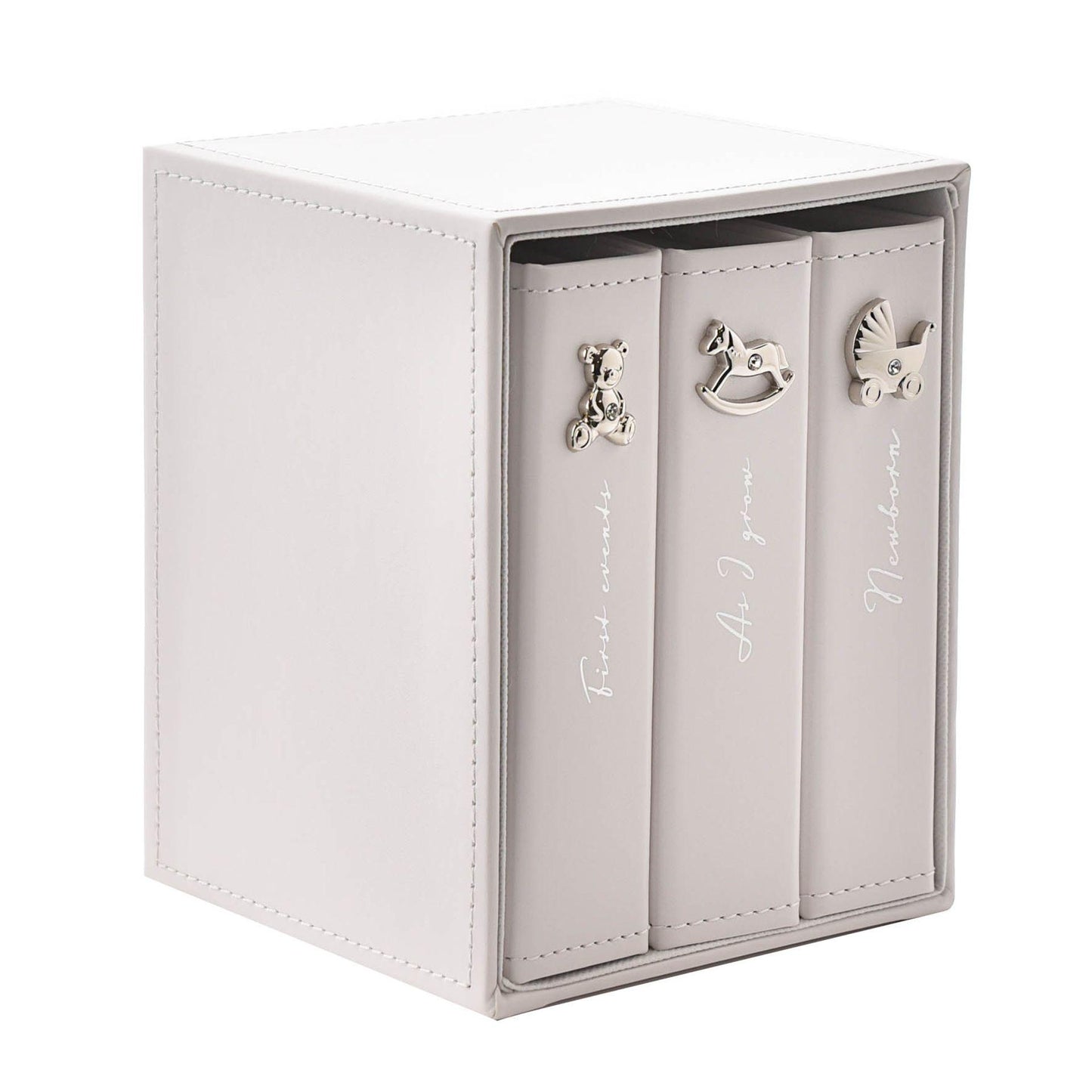 White - Side - Bambino White Set of 3 Albums Holds 24 x 4 x 6 Prints