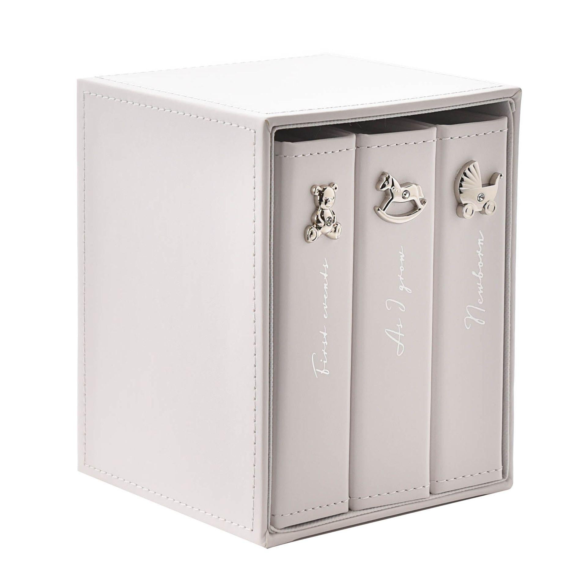 White - Side - Bambino White Set of 3 Albums Holds 24 x 4 x 6 Prints