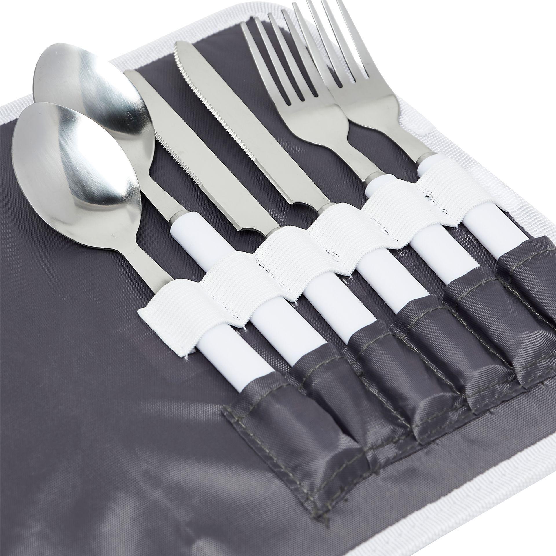 White - Pack Shot - Country Living 4-Person Cutlery Picnic set