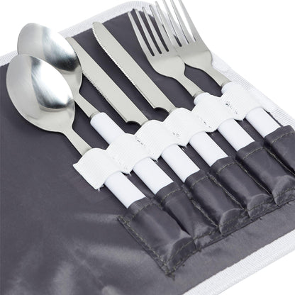 White - Pack Shot - Country Living 4-Person Cutlery Picnic set