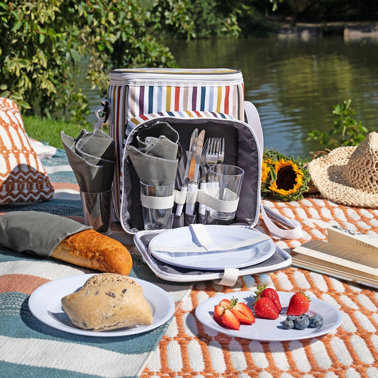 Multi-coloured - Front - Country Living 4-Person Picnic Bag