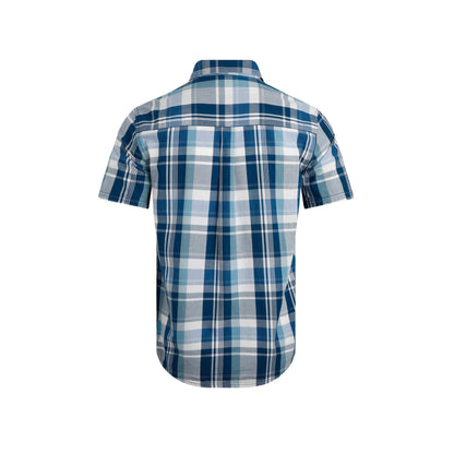 Blue - Back - Weird Fish Mens Judd Checked Organic Cotton Short-Sleeved Shirt