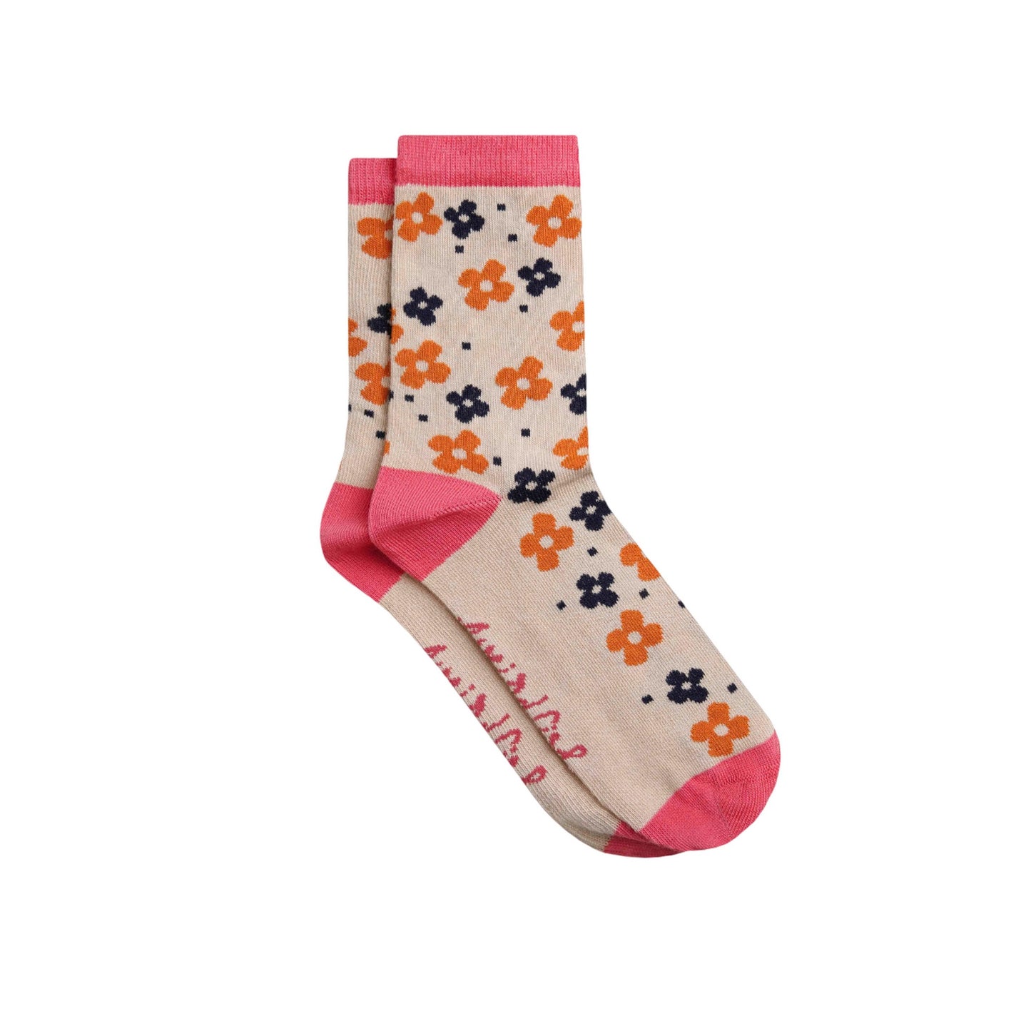 Brick Orange - Back - Weird Fish Womens-Ladies Parade Patterned Socks (Pack of 3)