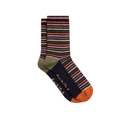 Brick Orange - Close up - Weird Fish Womens-Ladies Parade Patterned Socks (Pack of 3)
