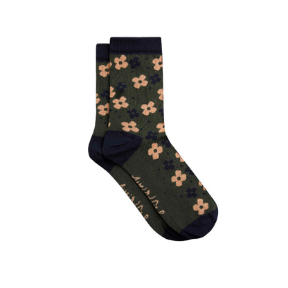 Olive Green - Back - Weird Fish Womens-Ladies Parade Patterned Socks (Pack of 3)