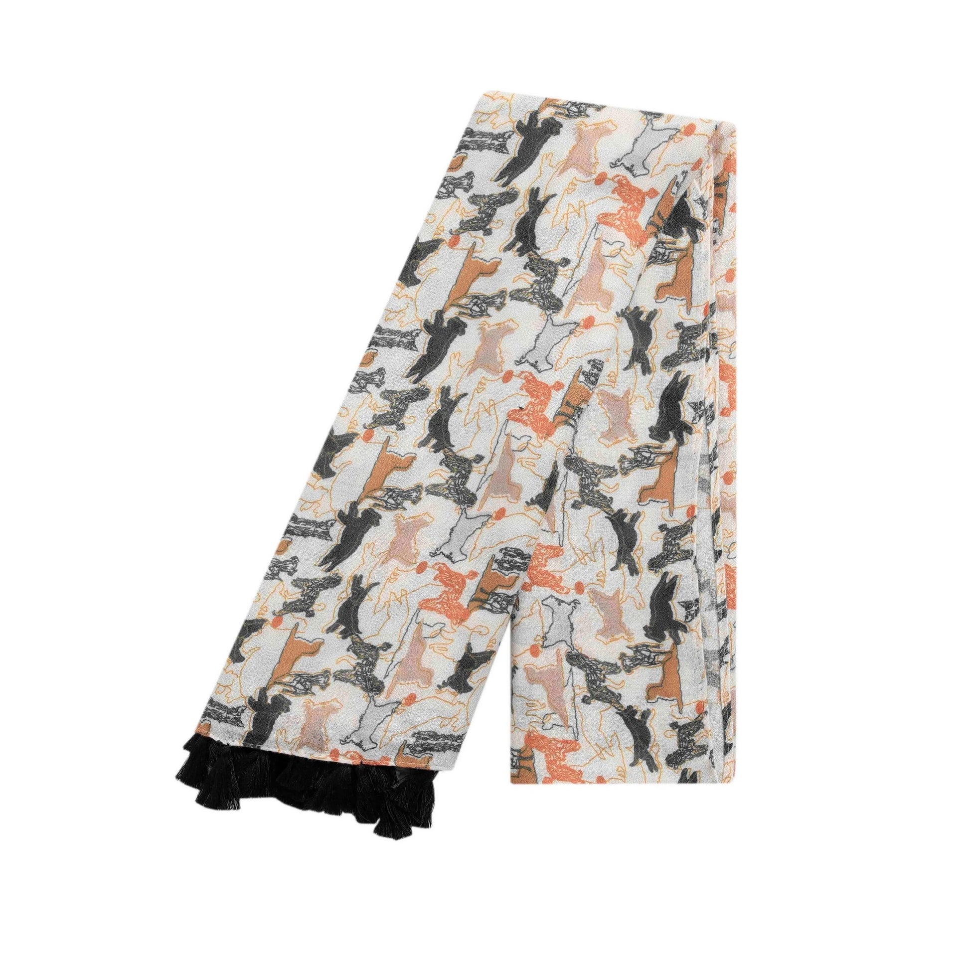 Light Cream - Back - Weird Fish Marelia Printed Eco Friendly Scarf