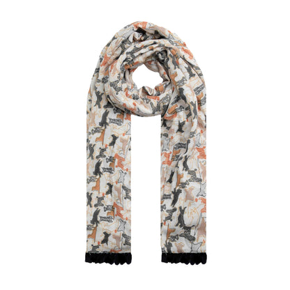 Light Cream - Front - Weird Fish Marelia Printed Eco Friendly Scarf