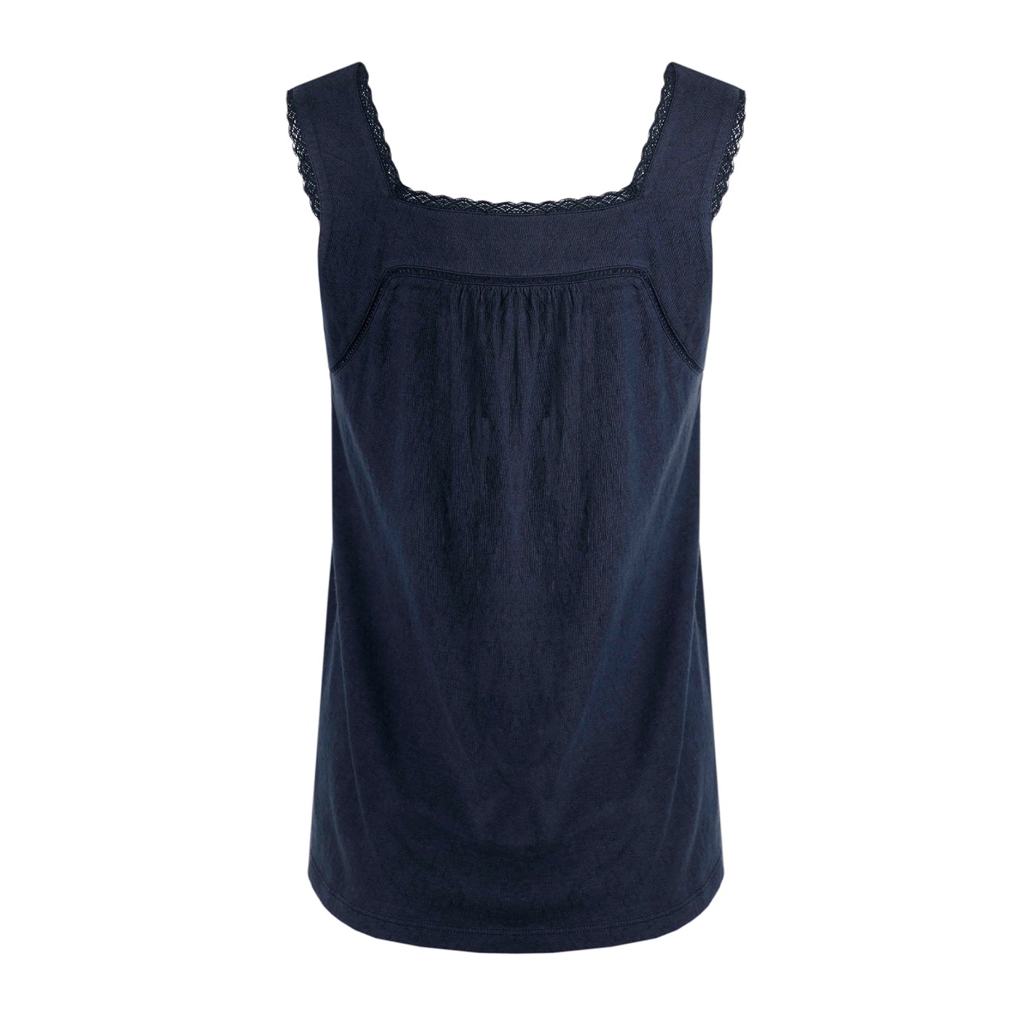 Navy - Back - Weird Fish Womens-Ladies Chelle Organic Cotton Square Neck Vest Top