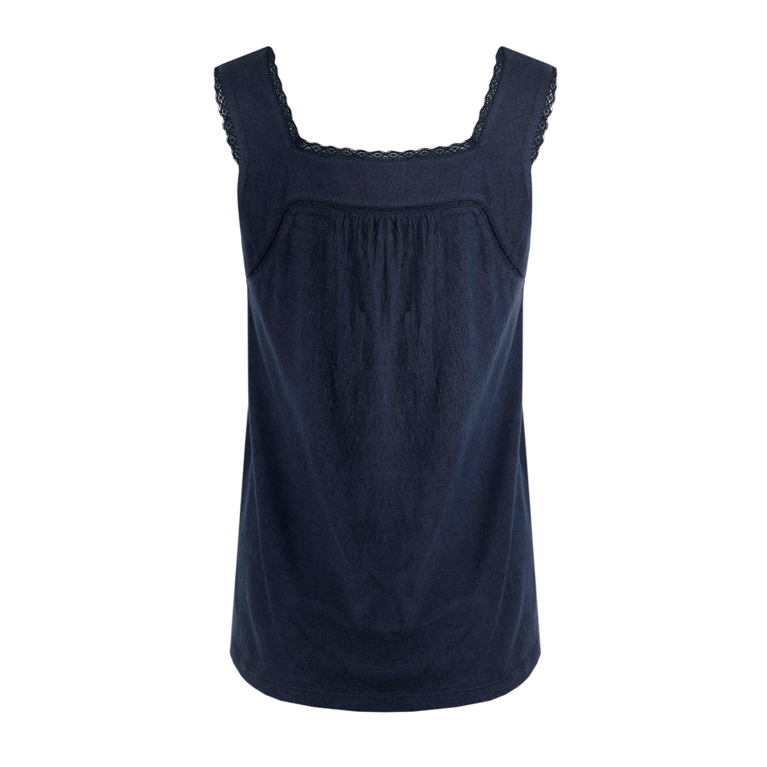 Navy - Back - Weird Fish Womens-Ladies Chelle Organic Cotton Square Neck Vest Top