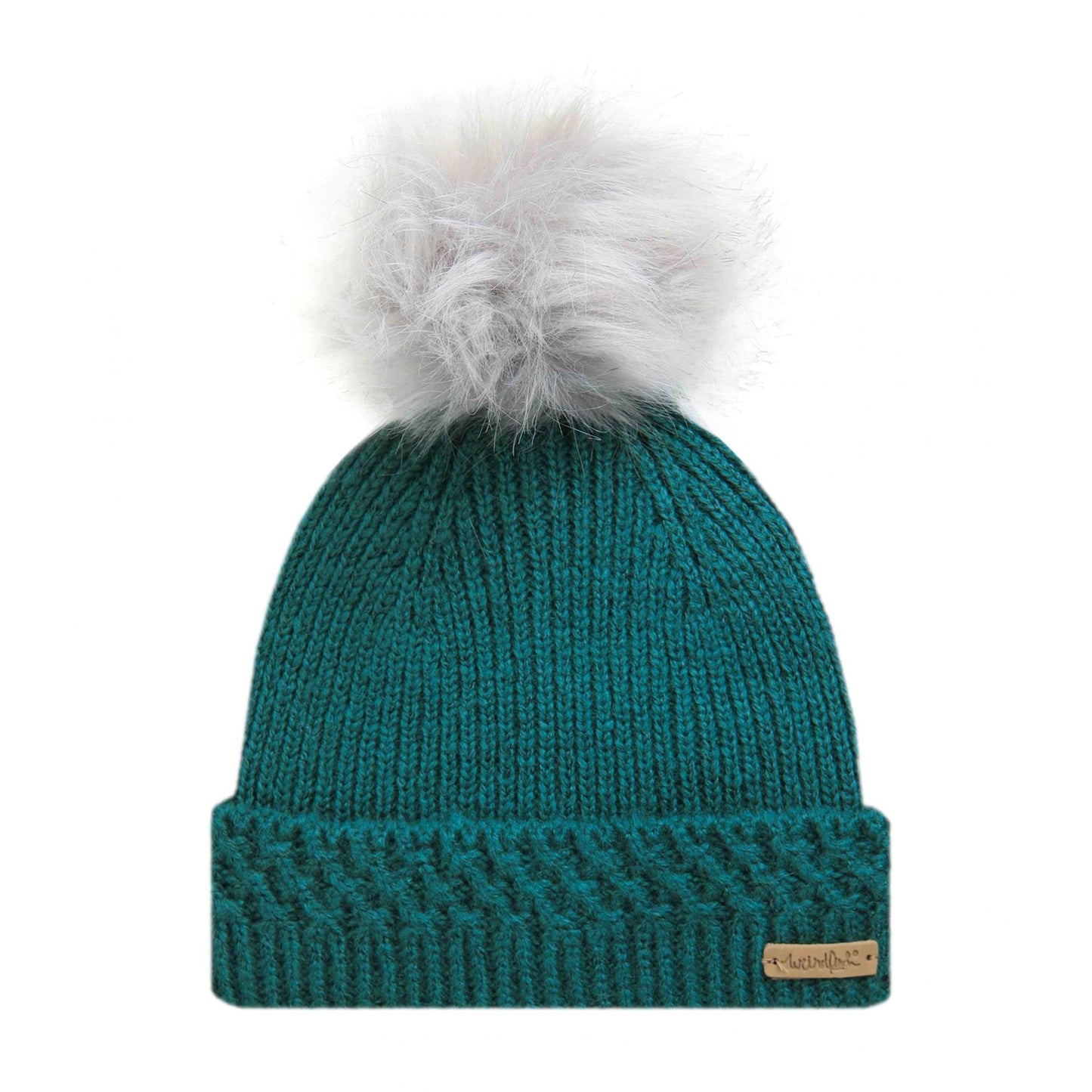 Peacock Blue - Front - Weird Fish Tongass Pom Pom Eco Friendly Beanie