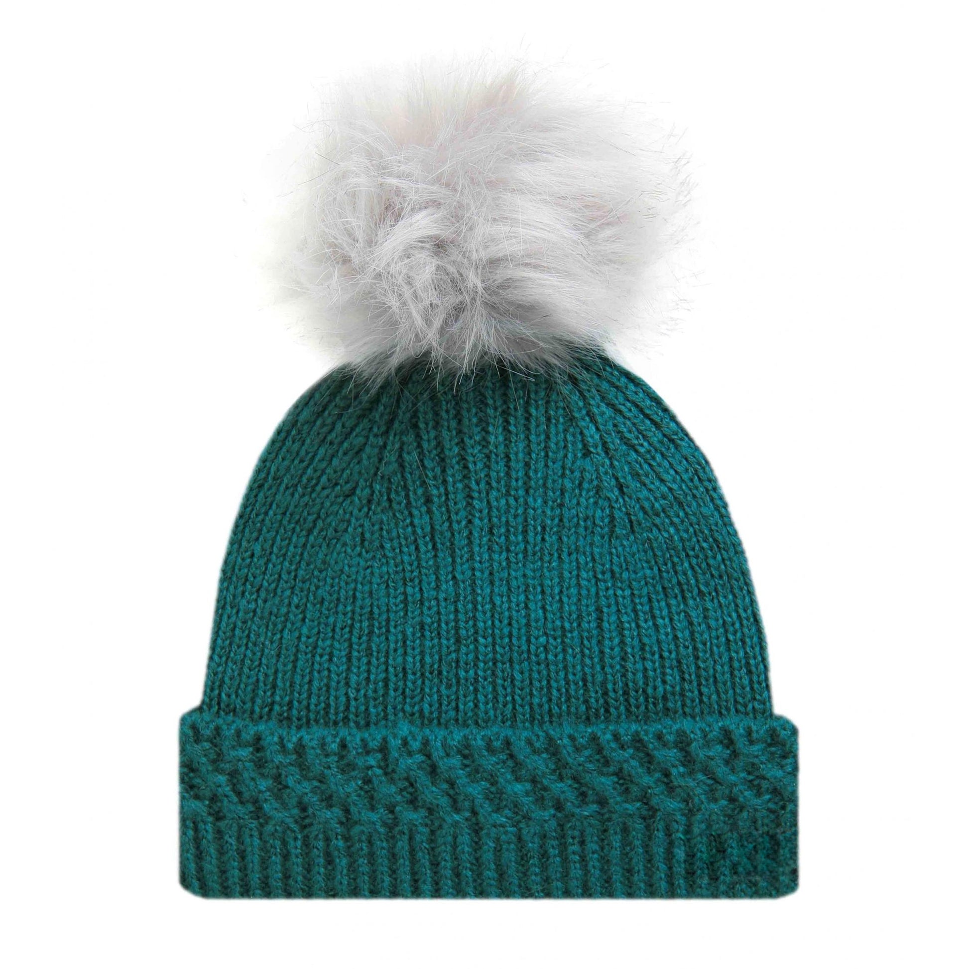 Peacock Blue - Back - Weird Fish Tongass Pom Pom Eco Friendly Beanie