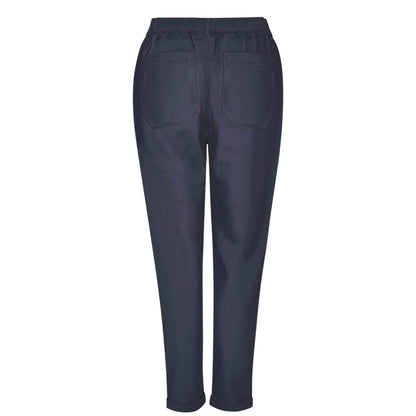 Navy - Back - Weird Fish Womens-Ladies Malorri Organic Cotton Trousers
