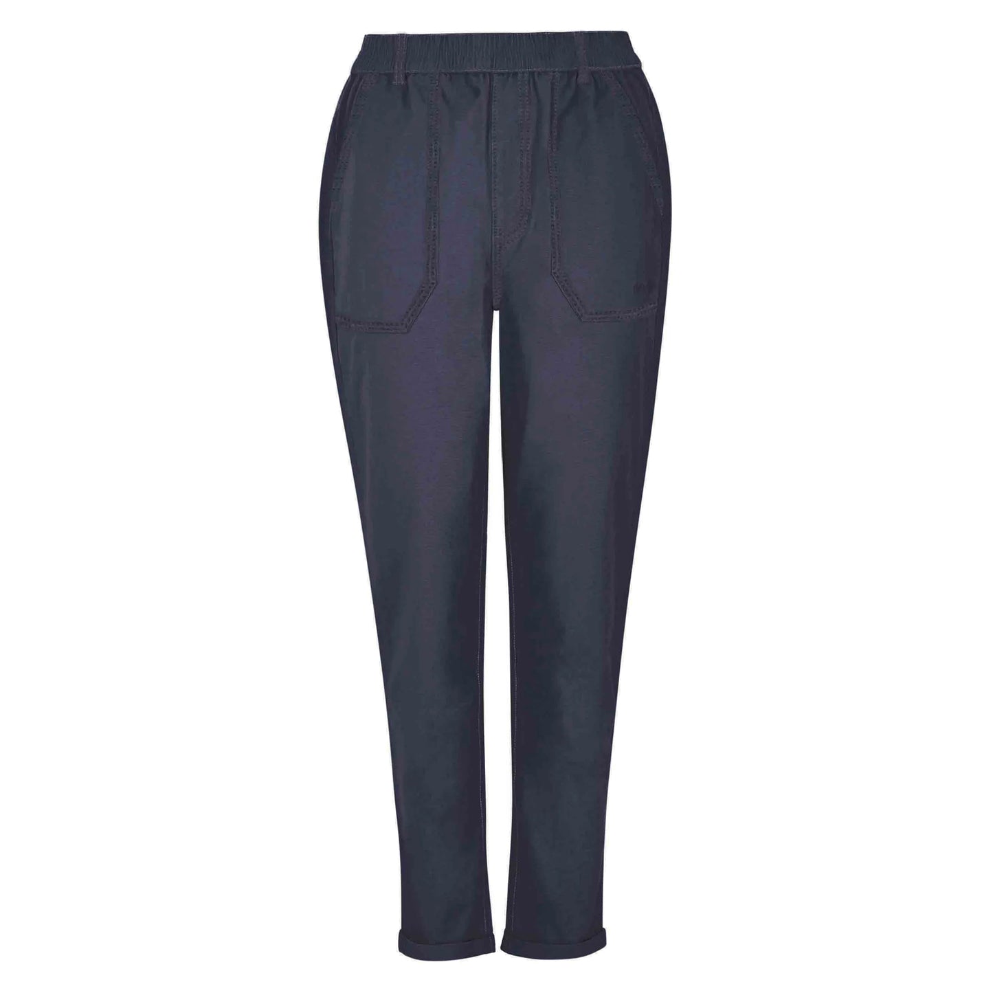 Navy - Front - Weird Fish Womens-Ladies Malorri Organic Cotton Trousers