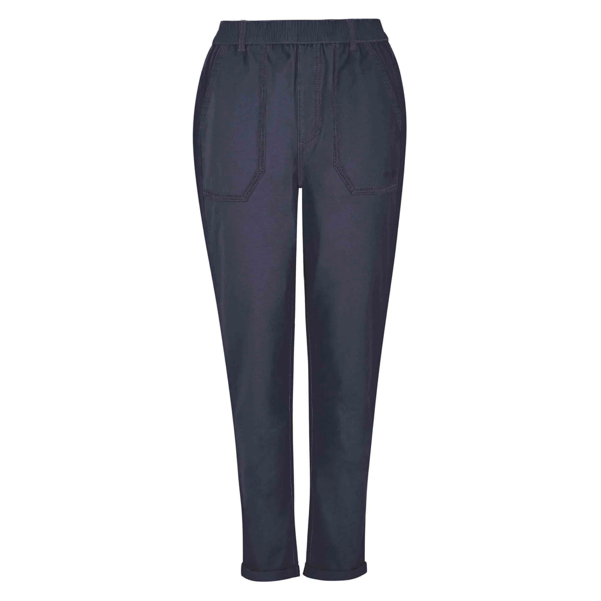 Navy - Front - Weird Fish Womens-Ladies Malorri Organic Cotton Trousers